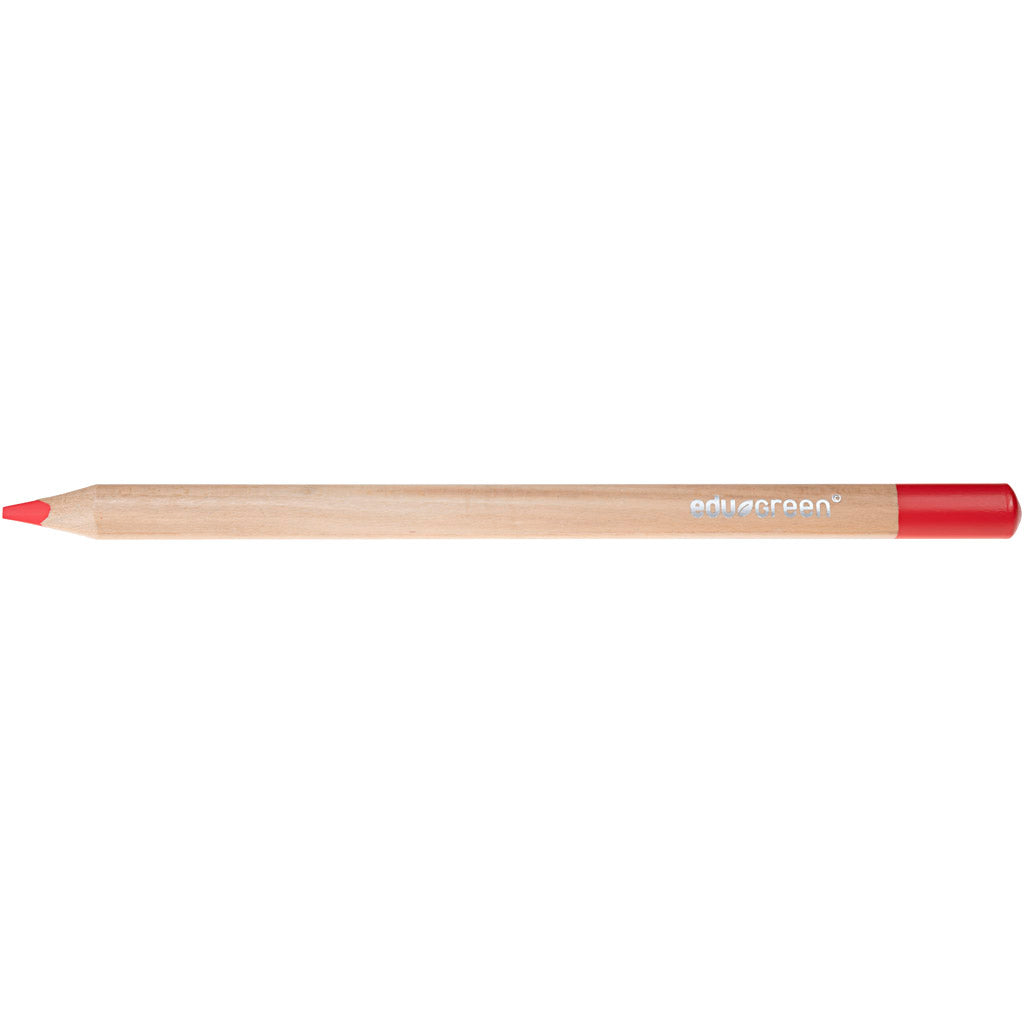 EDU3 crayons de couleur jumbo Edu3, remplissage de 5 mm, rouge, 10 pièces 1 boîte