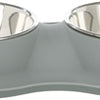 Trixie Food Bowl Bin Double Silicone en acier inoxydable gris