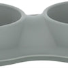 Trixie Food Bowl Bin Double Silicone en acier inoxydable gris