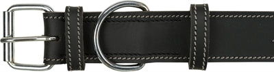 Trixie collier pour chien rustique en cuir gras battement de coeur noir
