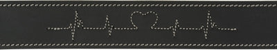 Trixie collier pour chien rustique en cuir gras battement de coeur noir