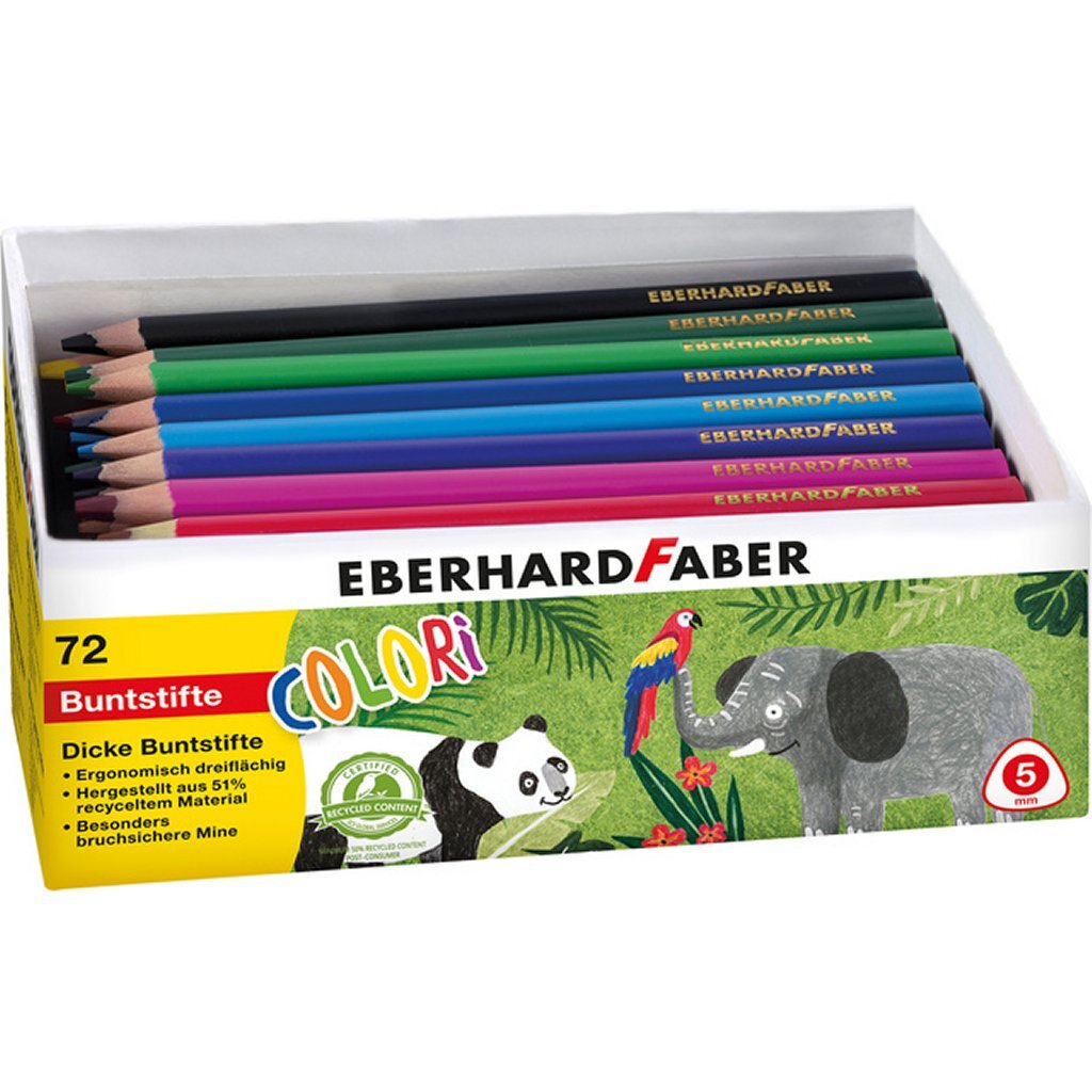Eberhard Faber EF-511471 Crayons de couleur ergonomique jumbo 72 pièces