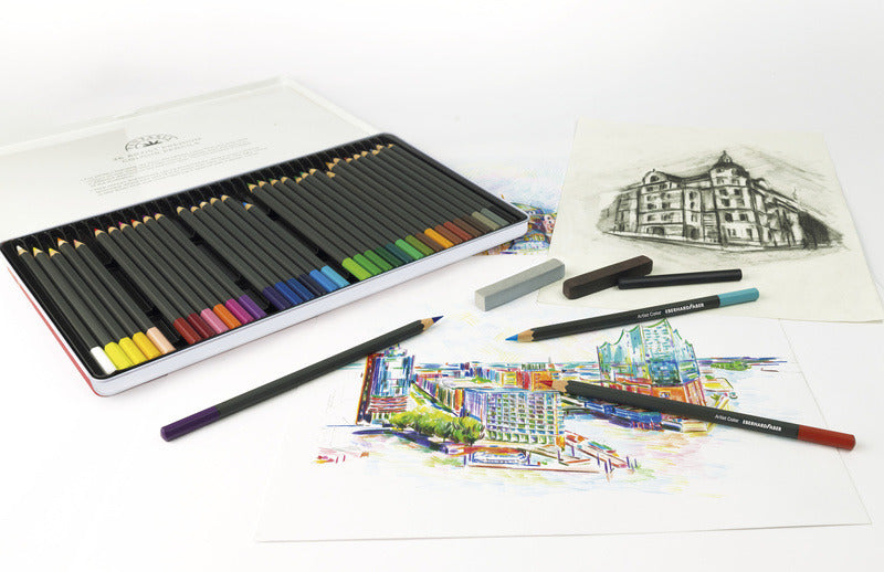 Eberhard Faber Eberhard Faber EF-516012 Boîte en carton au crayon Aquarel de 12 pièces avec pinceau