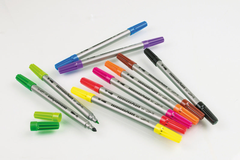 Eberhard Faber Eberhard Faber EF-550010 PENS TIP FELT DUO 0,8 + 1-3 mm Assorti de 10 pièces