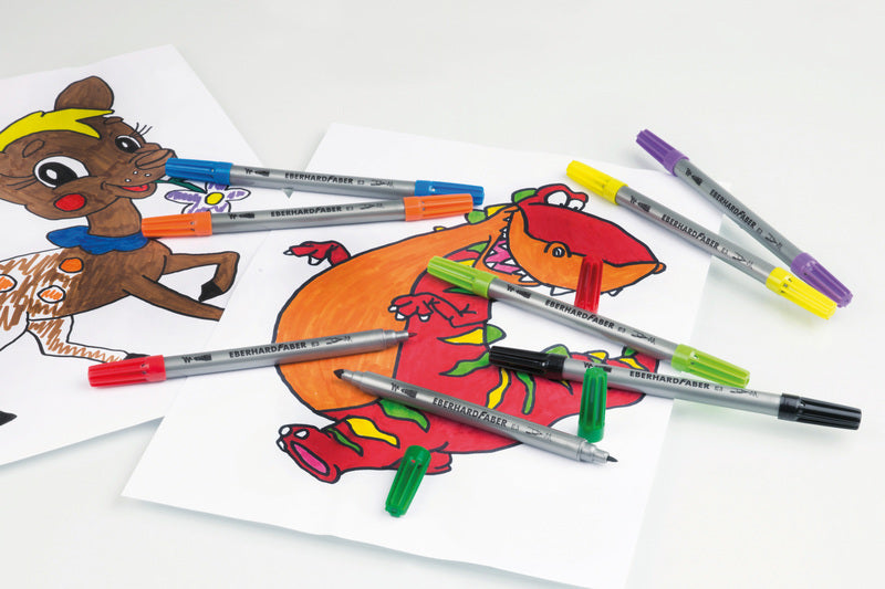 Eberhard Faber Eberhard Faber EF-550010 PENS TIP FELT DUO 0,8 + 1-3 mm Assorti de 10 pièces