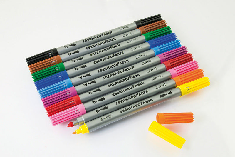 Eberhard Faber Eberhard Faber EF-550010 PENS TIP FELT DUO 0,8 + 1-3 mm Assorti de 10 pièces