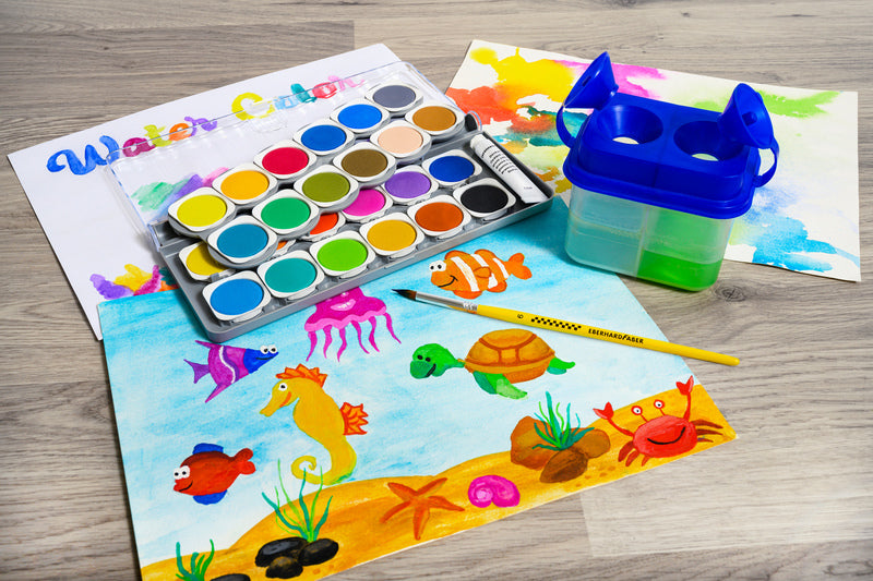 Eberhard Faber Eberhard Faber EF-578324 Boîte à peinture Gagnant 24 couleurs + palette de mélange