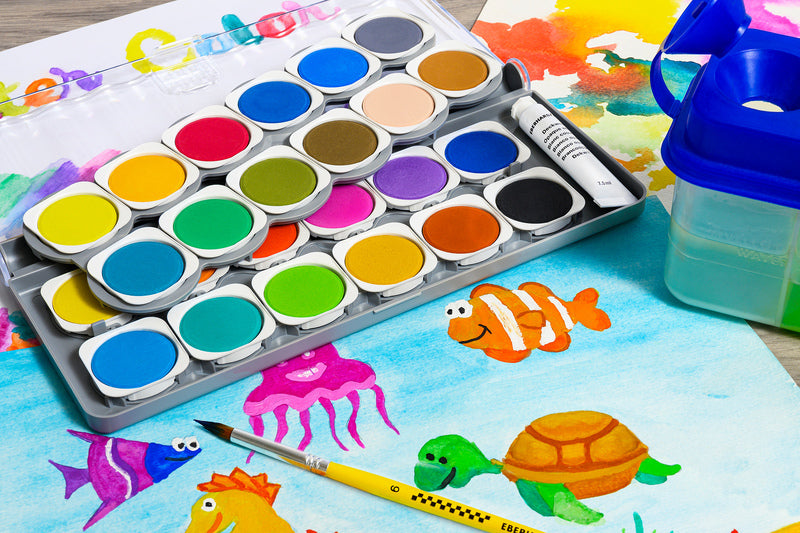 Eberhard Faber Eberhard Faber EF-578324 Boîte à peinture Gagnant 24 couleurs + palette de mélange