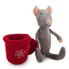 Souris en palissandre en tasse de thé en peluche