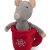 Souris en palissandre en tasse de thé en peluche