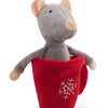 Souris en palissandre en tasse de thé en peluche