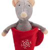 Souris en palissandre en tasse de thé en peluche