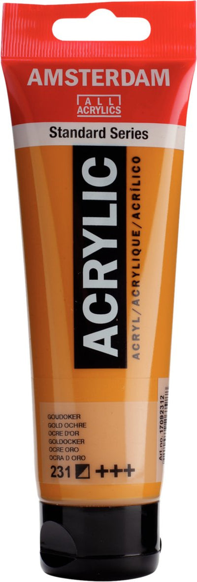 Peinture acrylique série standard Amsterdam tube 120 ml ocre doré 231