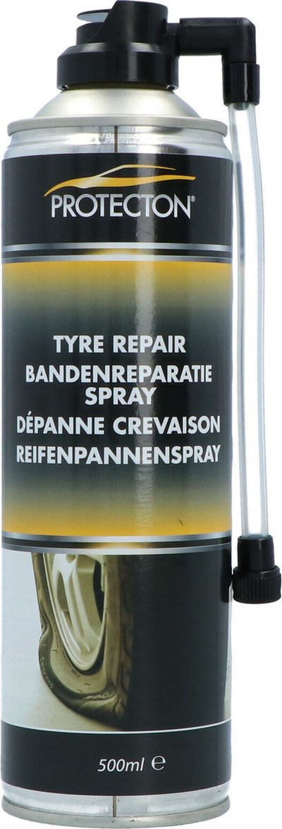 Spray de réparation de pneus Protecton - pour réparations d'urgence - réparation de petites fuites pour pneus tubeless - 500 ml