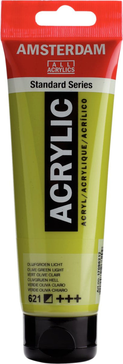 Peinture acrylique série standard Amsterdam tube 120 ml vert olive clair 621
