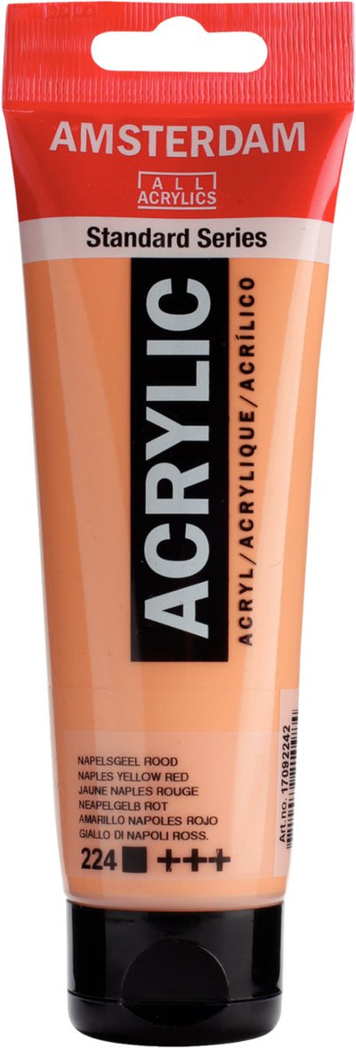 Peinture acrylique série standard Amsterdam tube 120 ml jaune de Naples rouge 224