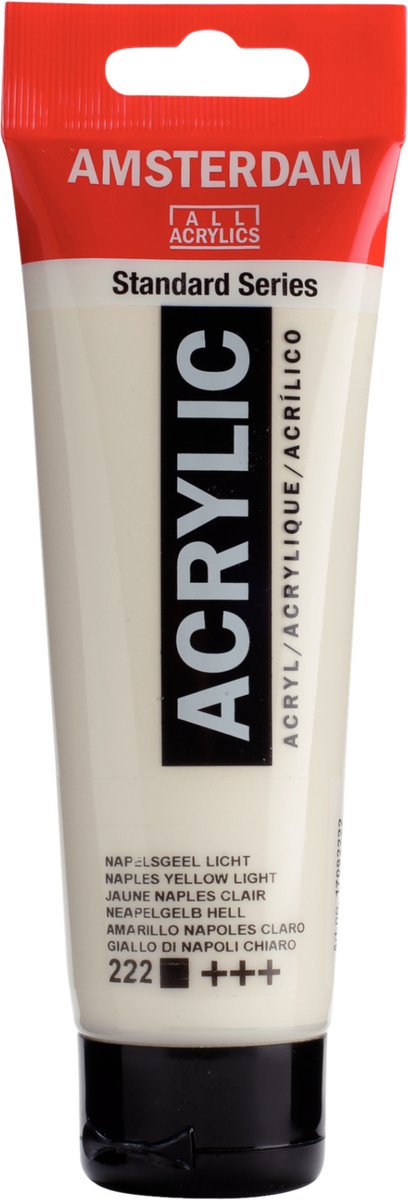 Peinture acrylique série standard Amsterdam tube 120 ml jaune de Naples clair 222