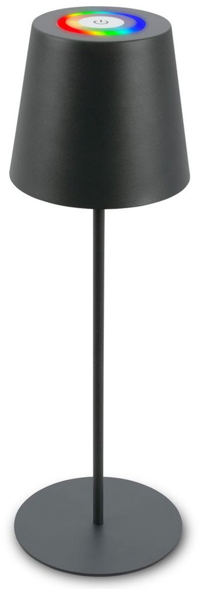 B.k.licht briloner - lampe de table RVB rechargeable - lampe sans fil - intensité tactile - pour intérieur et extérieur - réglable en hauteur - 36 cm x 10,5 cm - anthracite