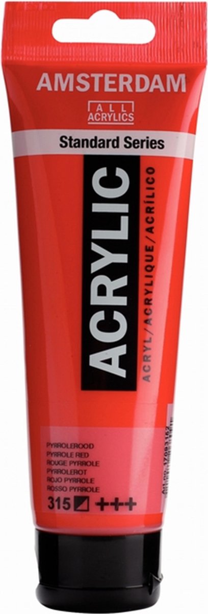 Amsterdam Talens peinture acrylique rouge pyrrole 3 pièces