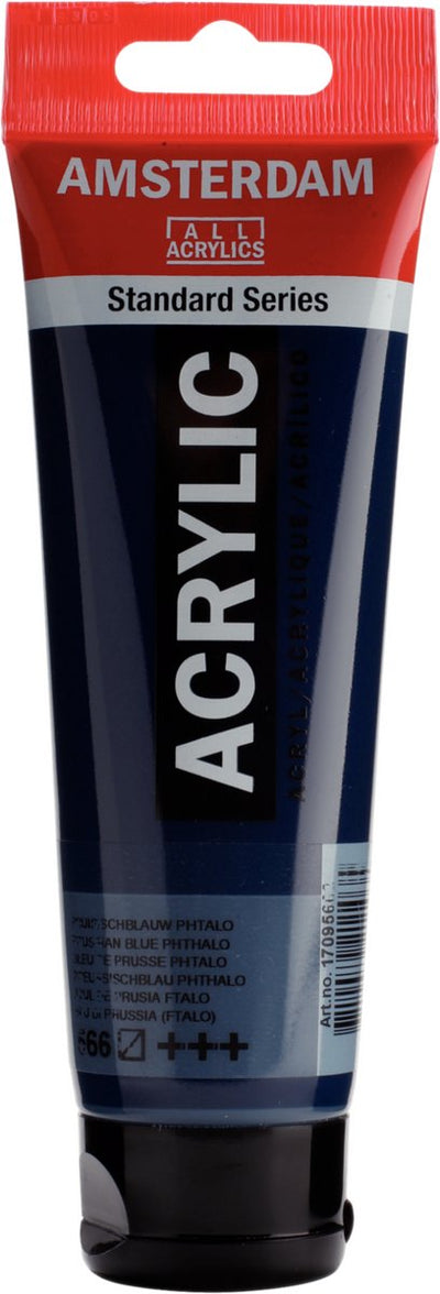 Peinture acrylique série standard Amsterdam tube 120 ml bleu de Prusse (phtalo) 566