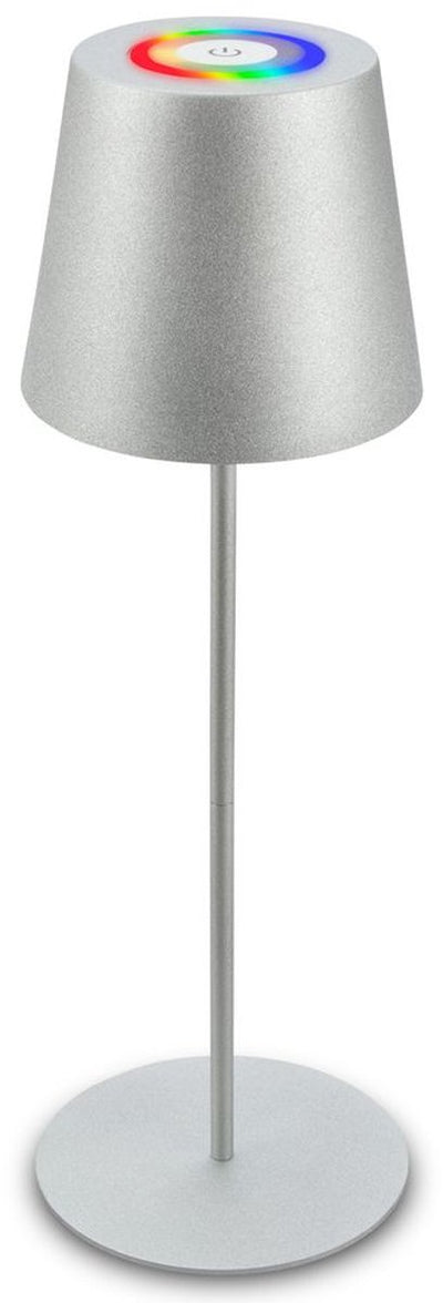 B.k.licht briloner - lampe de table RVB rechargeable - lampe sans fil - intensité tactile - pour intérieur et extérieur - réglable en hauteur - 36 cm x 10,5 cm - argent
