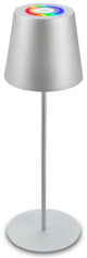 B.k.licht briloner - lampe de table RVB rechargeable - lampe sans fil - intensité tactile - pour intérieur et extérieur - réglable en hauteur - 36 cm x 10,5 cm - argent