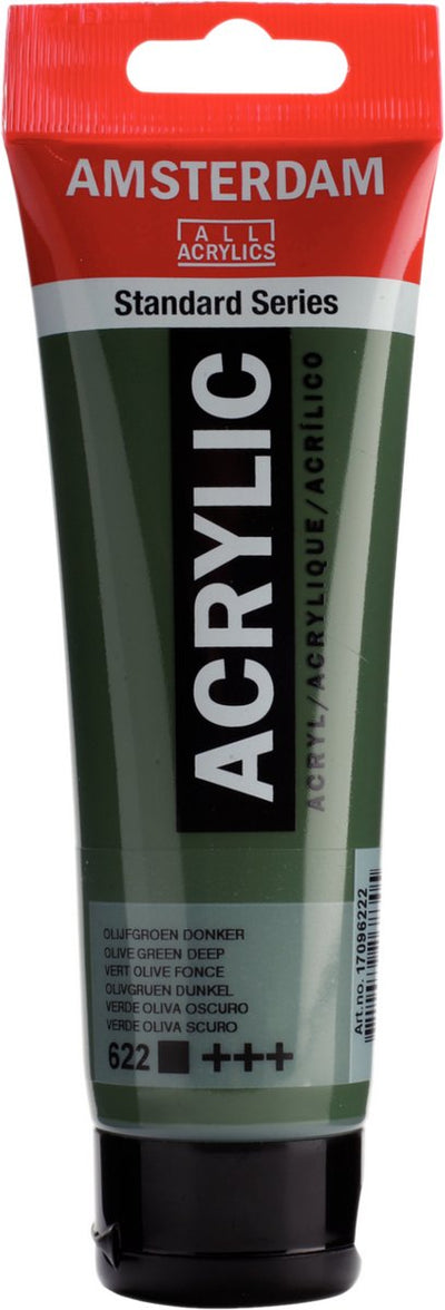 Tube acrylique série standard Amsterdam 120 ml olijfgroen donker 622