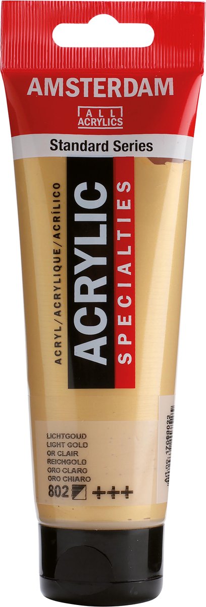 Tube de peinture acrylique série standard Amsterdam 120 ml or clair 802