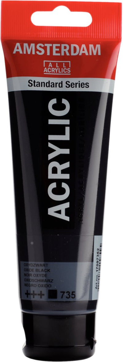 Peinture acrylique série standard Amsterdam tube 120 ml noir oxyde 735