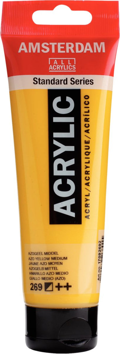 Peinture acrylique série standard Amsterdam tube 120 ml jaune azo moyen 269