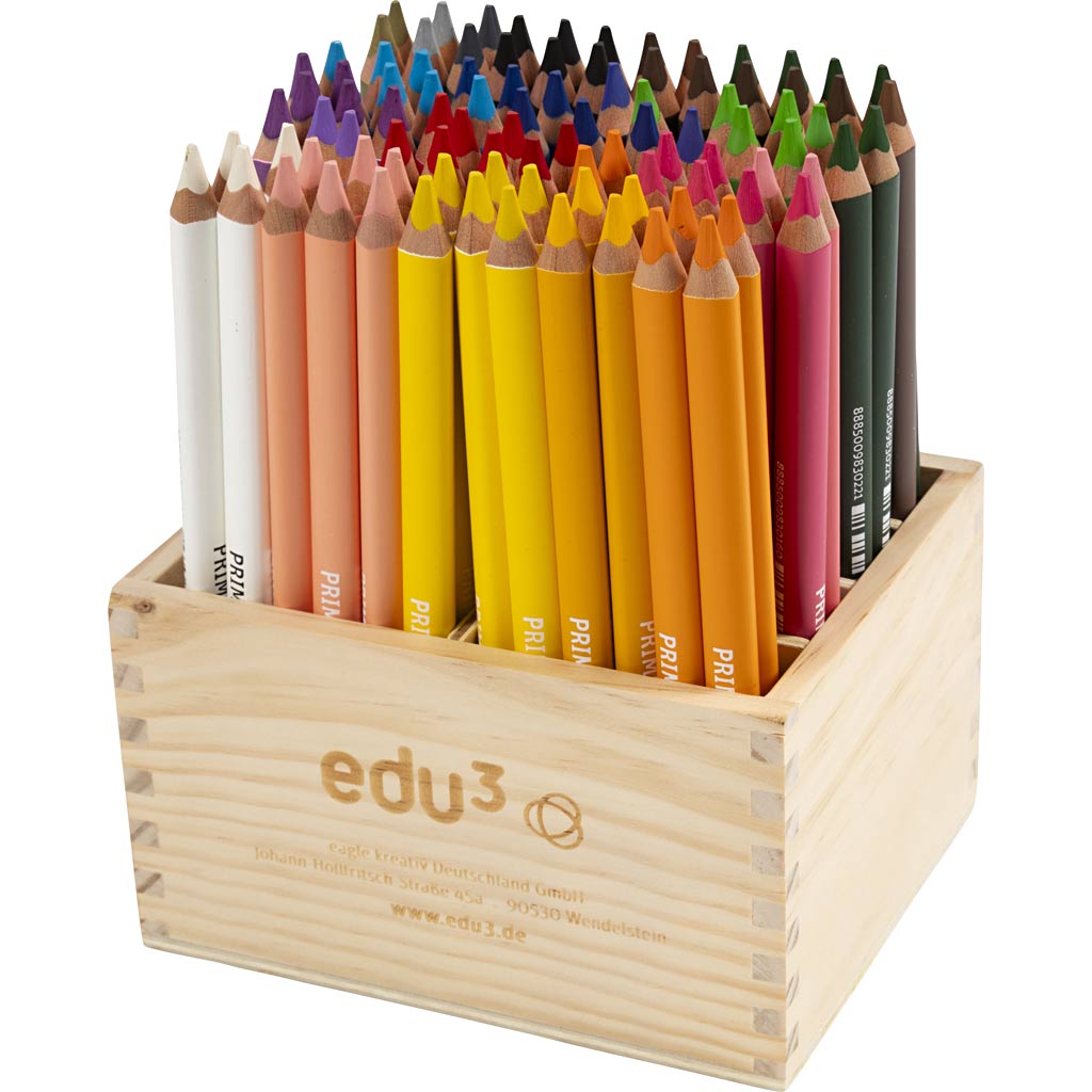 EDU3 EDU JUMBO COLORED CURN, ÉPARCHEUNE 10 mm, remplissage de 6,25 mm, différentes couleurs, 96 pièces 1 boîte