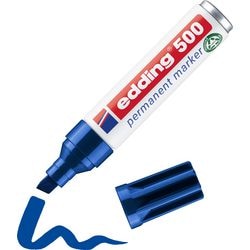 Marqueur permanent edding 500 ultra 2-7mm diagonal bleu, séchage rapide, résistant à l'eau