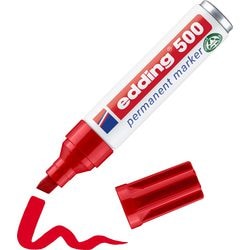 Marqueur permanent edding 500 ultra 2-7mm diagonale rouge, séchage rapide, résistant à l'eau