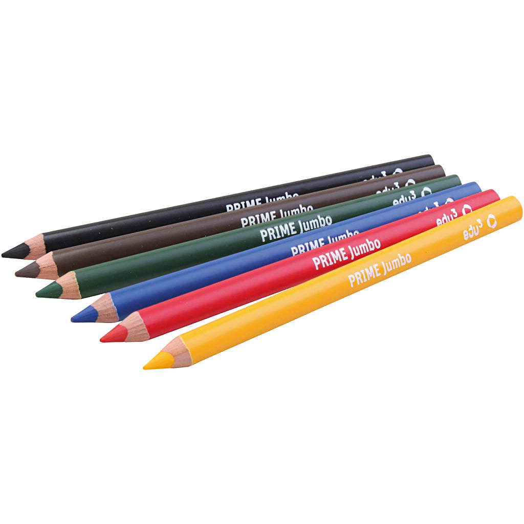 EDU3 EDU JUMBO COLORED CURN, ÉPARCEUX 10 mm, remplissage de 6,25 mm, différentes couleurs, 6 pièces 1 boîte