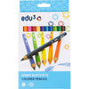 Crayons de couleur Edu3 edu jumbo, épaisseur 10 mm, recharge 5 mm, différentes couleurs, 12 pièces 1 boîte