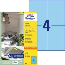 Etiquettes avery 105x148mm bleues 400 pcs