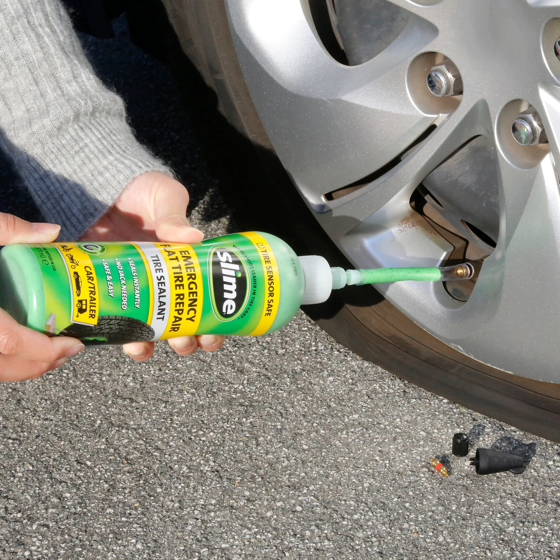 Liquide de réparation des pneus intelligents 237 ml de vert