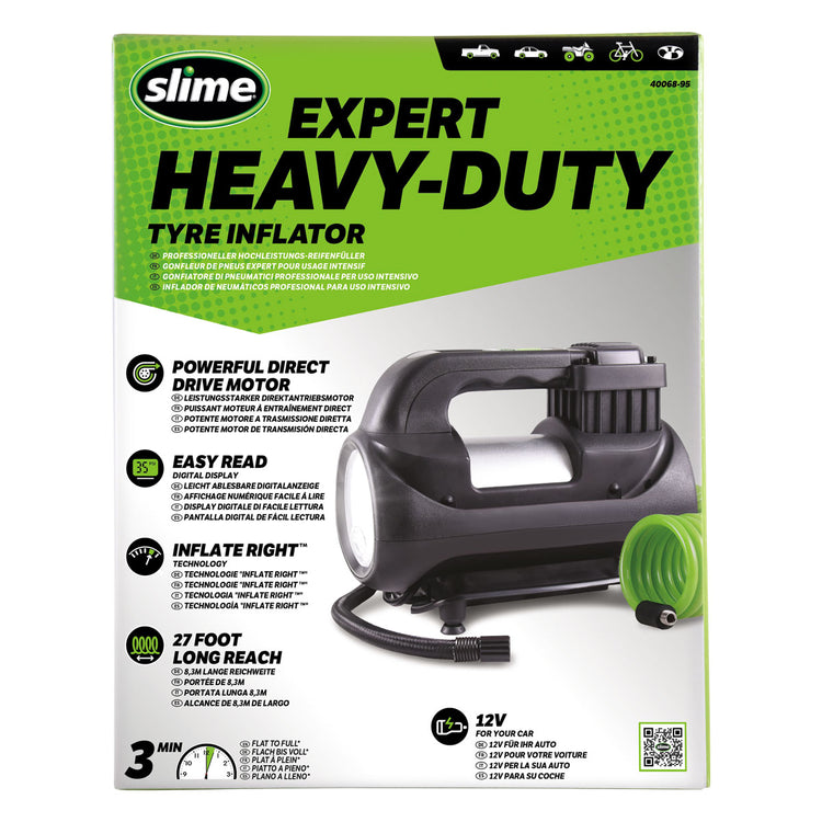 Compresseur de gonflage de pneu numérique robuste Slime Expert 12 V