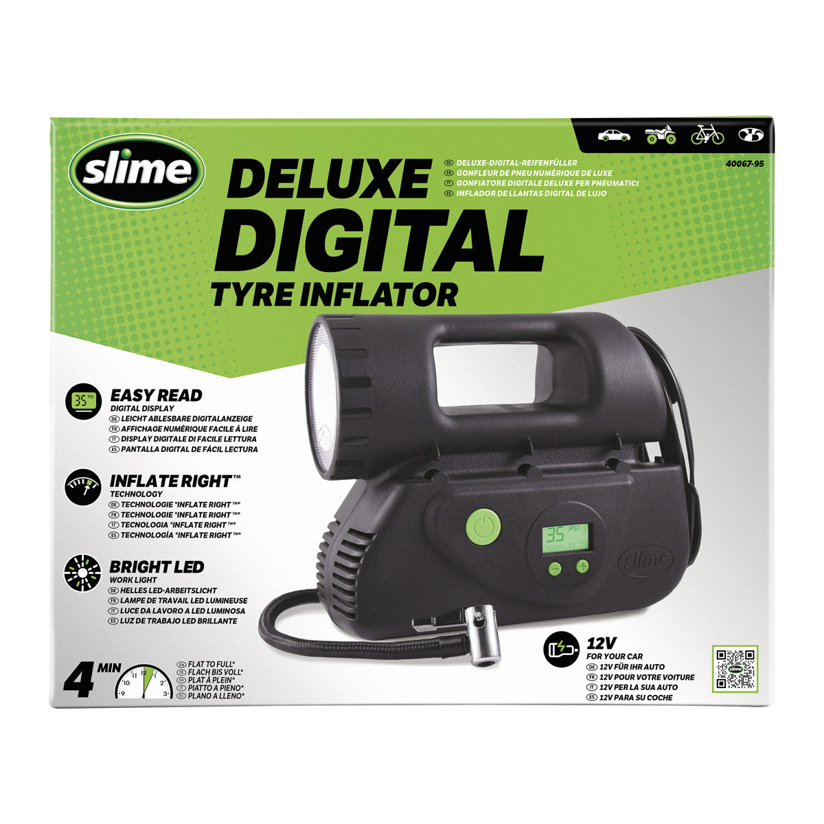 Compresseur de gonfleur de pneu numérique Slime Deluxe 12 V