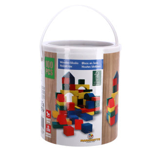 Marionette Marionette Toys en bois bloquant le canon avec des blocs en bois 100 pièces