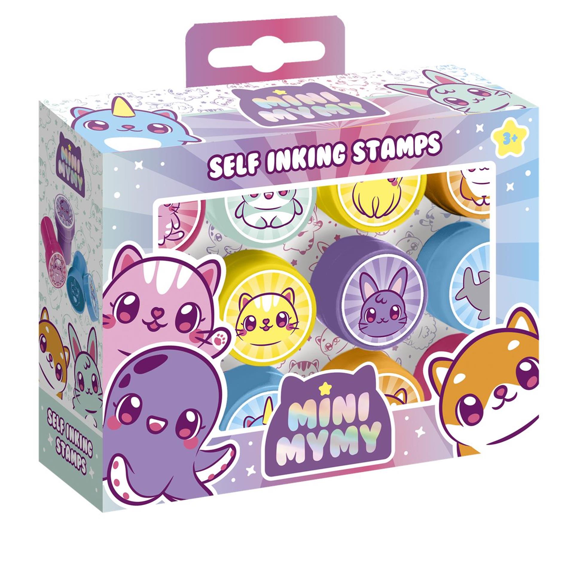 Groupe d'artisanat créatif mini tampons auto-encreurs mymy - 12 pcs.