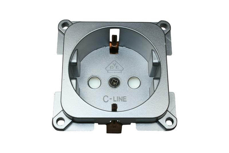 Prise murale C-line camping-car et caravane 230 volts argent - emballée