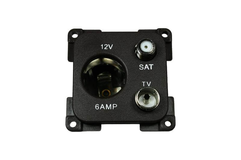 Prise C-line 12 volts avec antenne et connexion satellite noire