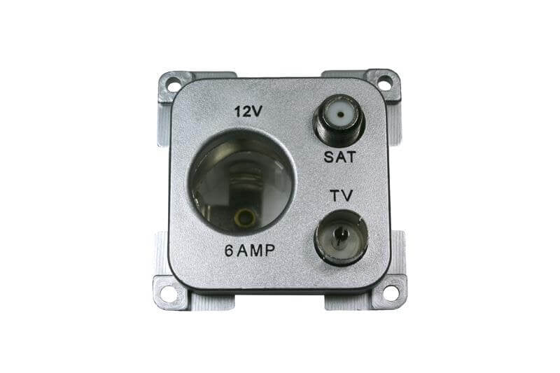 Prise C-line 12 volts avec antenne et connexion satellite argent - emballée