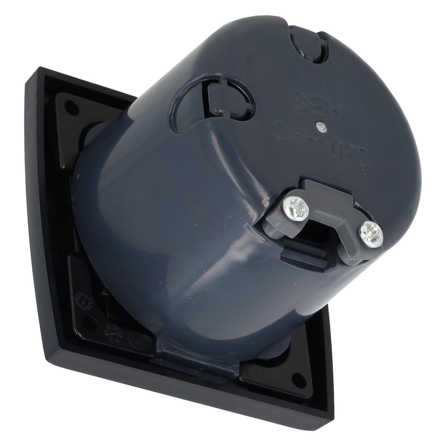 Prise murale C-line 230v avec couvercle rabattable + cadre de recouvrement opale noir