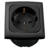 Prise murale C-line avec cadre opale anthracite