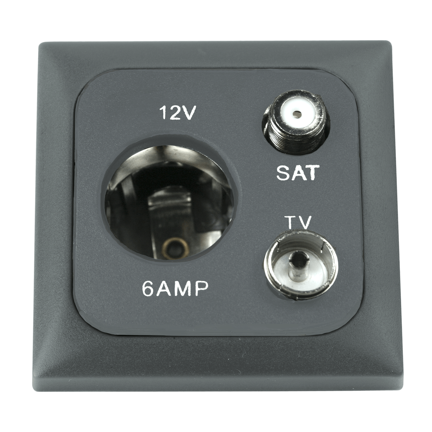 Prise C-line 12 volts avec antenne et connexion satellite avec cadre opale anthracite - sans emballage de vente