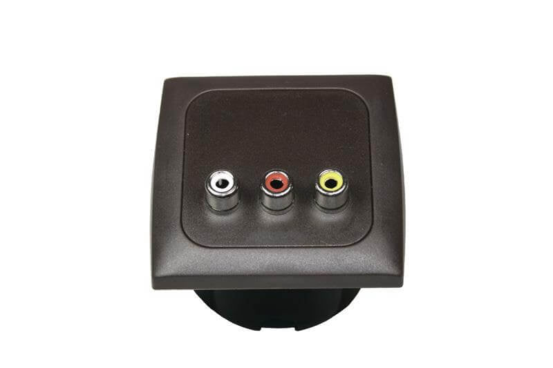 Prise vidéo et audio C-line avec cadre opale marron - sans emballage de vente