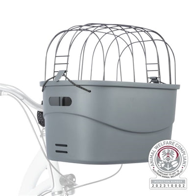 Panier de vélo de direction trixie en plastique gris