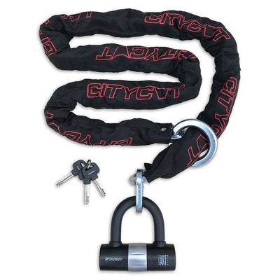 Citycat Chain Lock Art **** 180 cm x10,5 mm. avec boucle et mini verrouillage du support
